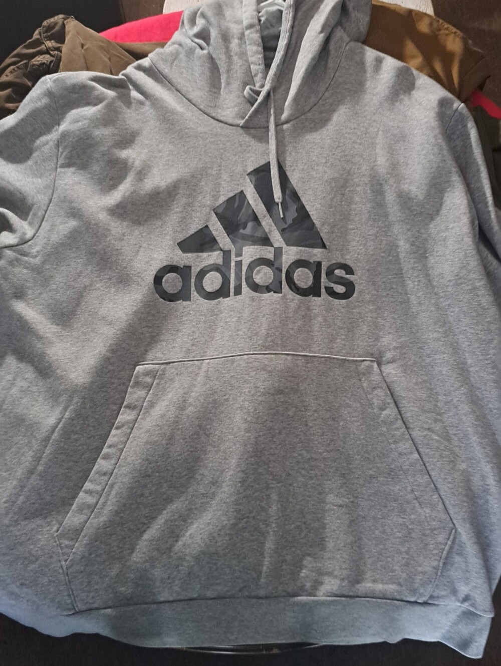adidas Gray Pullover Hoodie with Black Logo